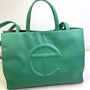 Large Sage Telfar Unisex Shopping Bag